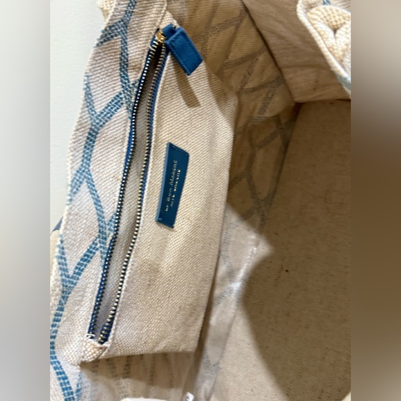 LE BON MARCHE Blue Geometric Canvas Tote - Picture 7 of 7